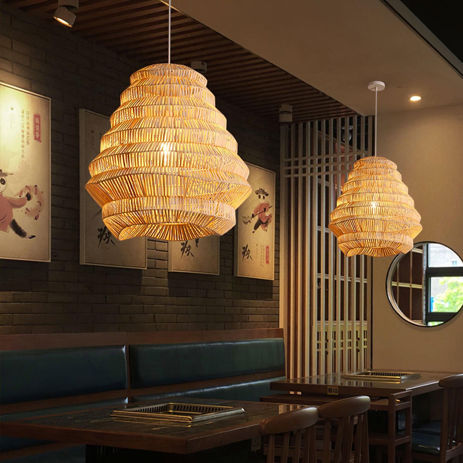 Strata Modern Bamboo Pendant Lamp