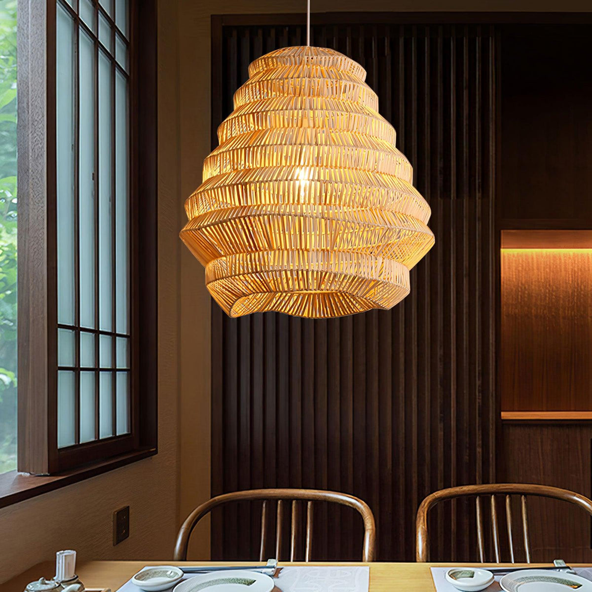 Strata Modern Bamboo Pendant Lamp
