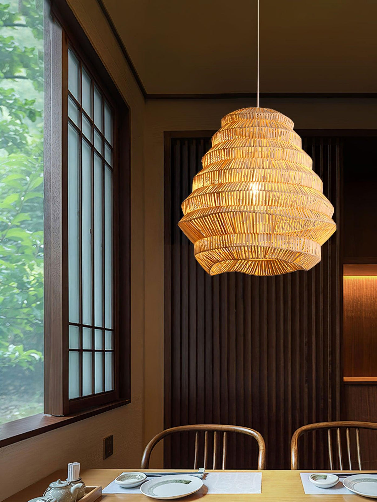 Strata Modern Bamboo Pendant Lamp