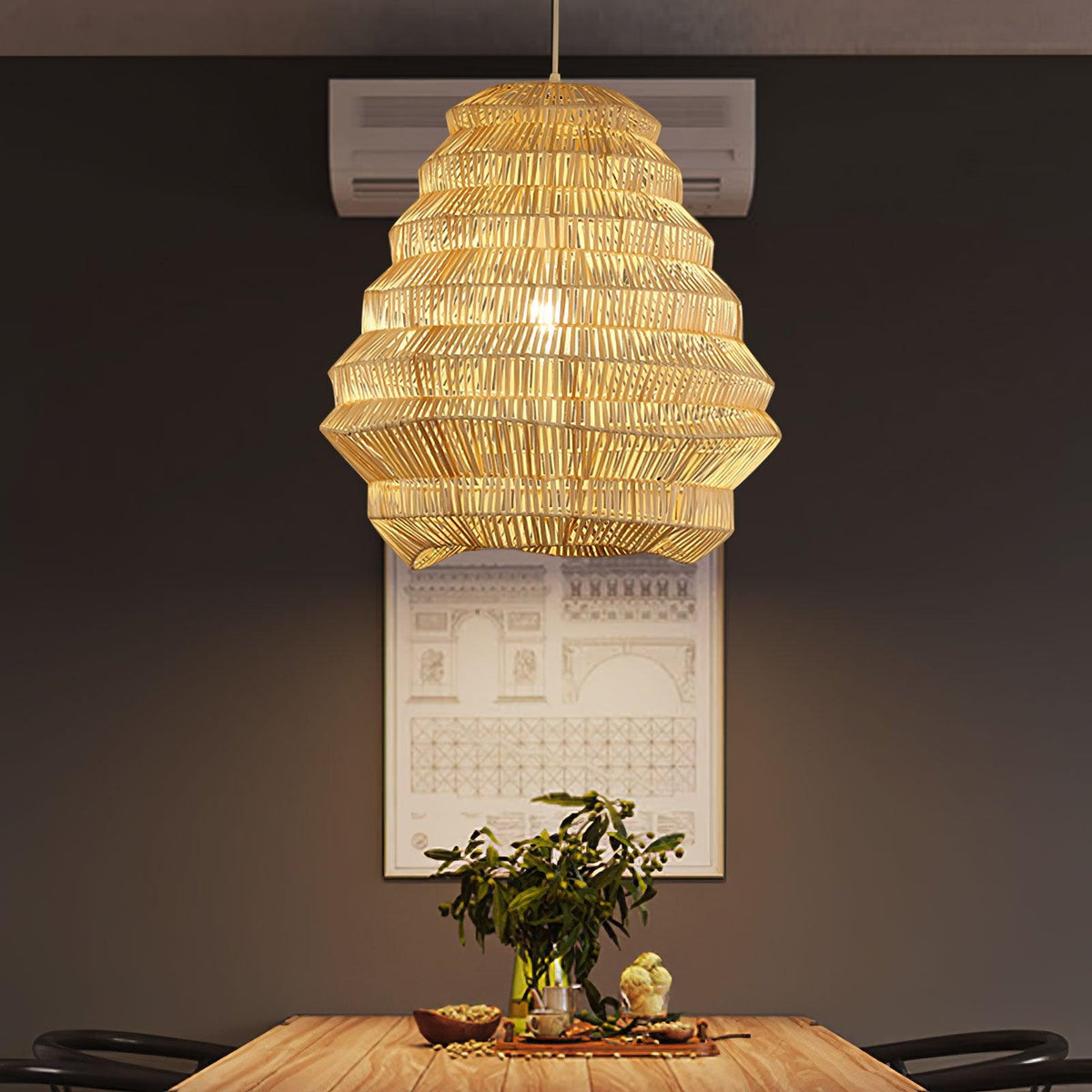 Strata Modern Bamboo Pendant Lamp