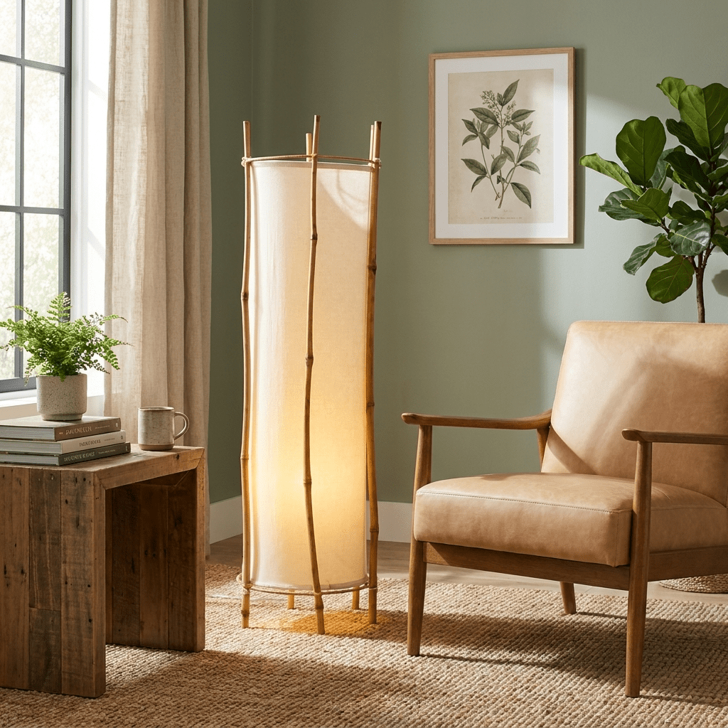 Canuia Bamboo Veil Lantern Floor Lamp