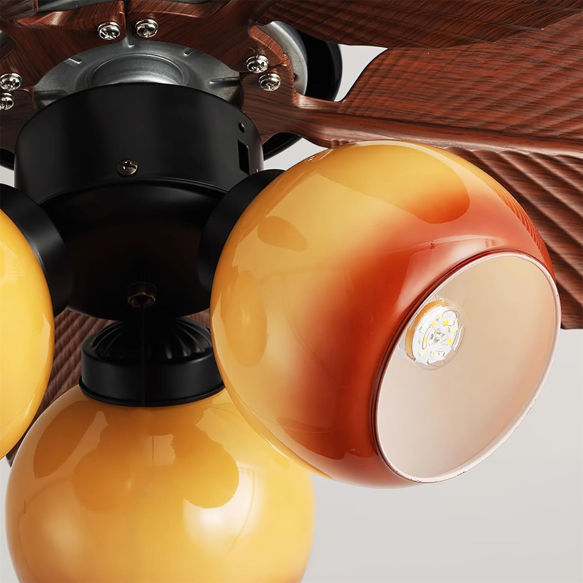 Celenina Tropical Glass Ceiling Fan Light