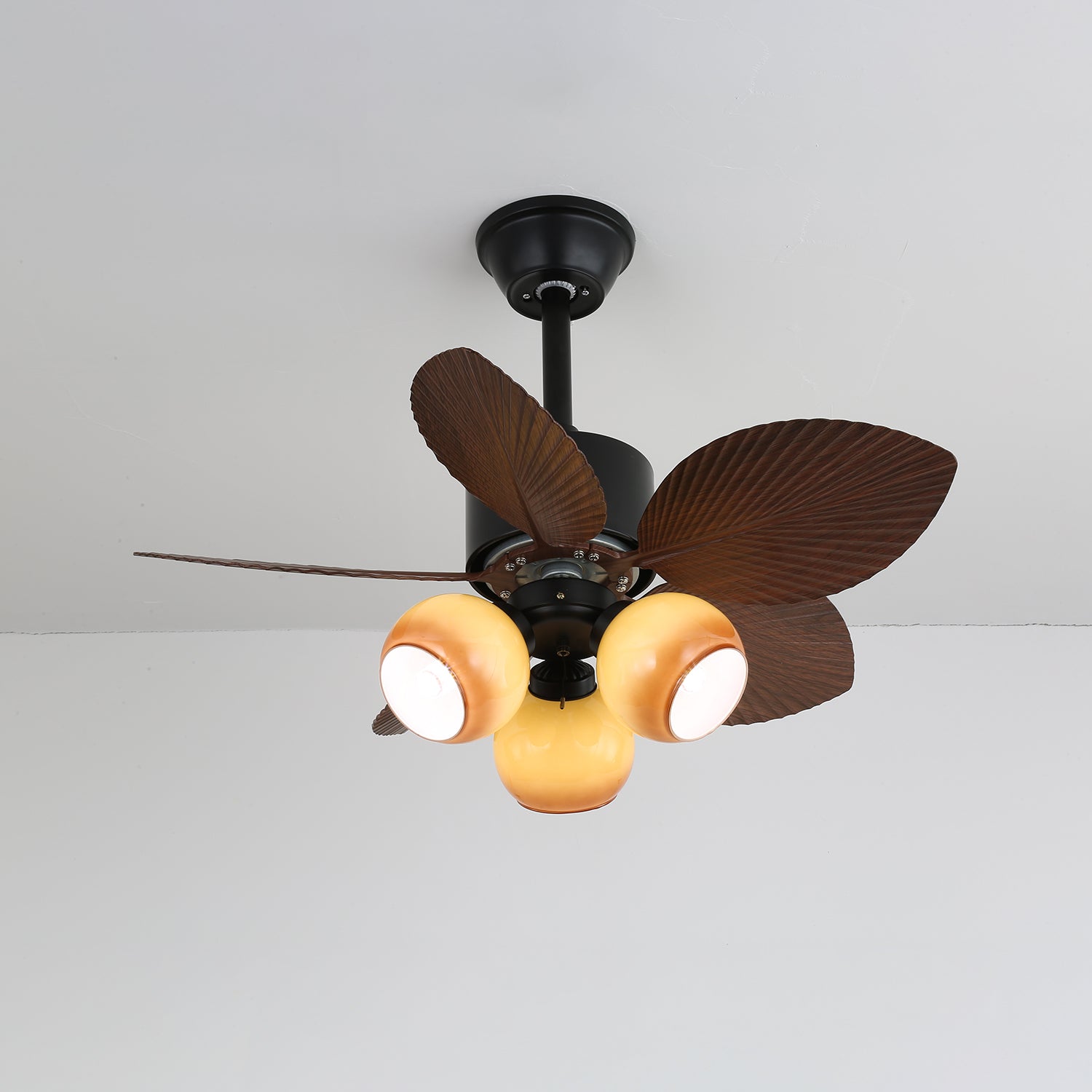 Celenina Tropical Glass Ceiling Fan Light