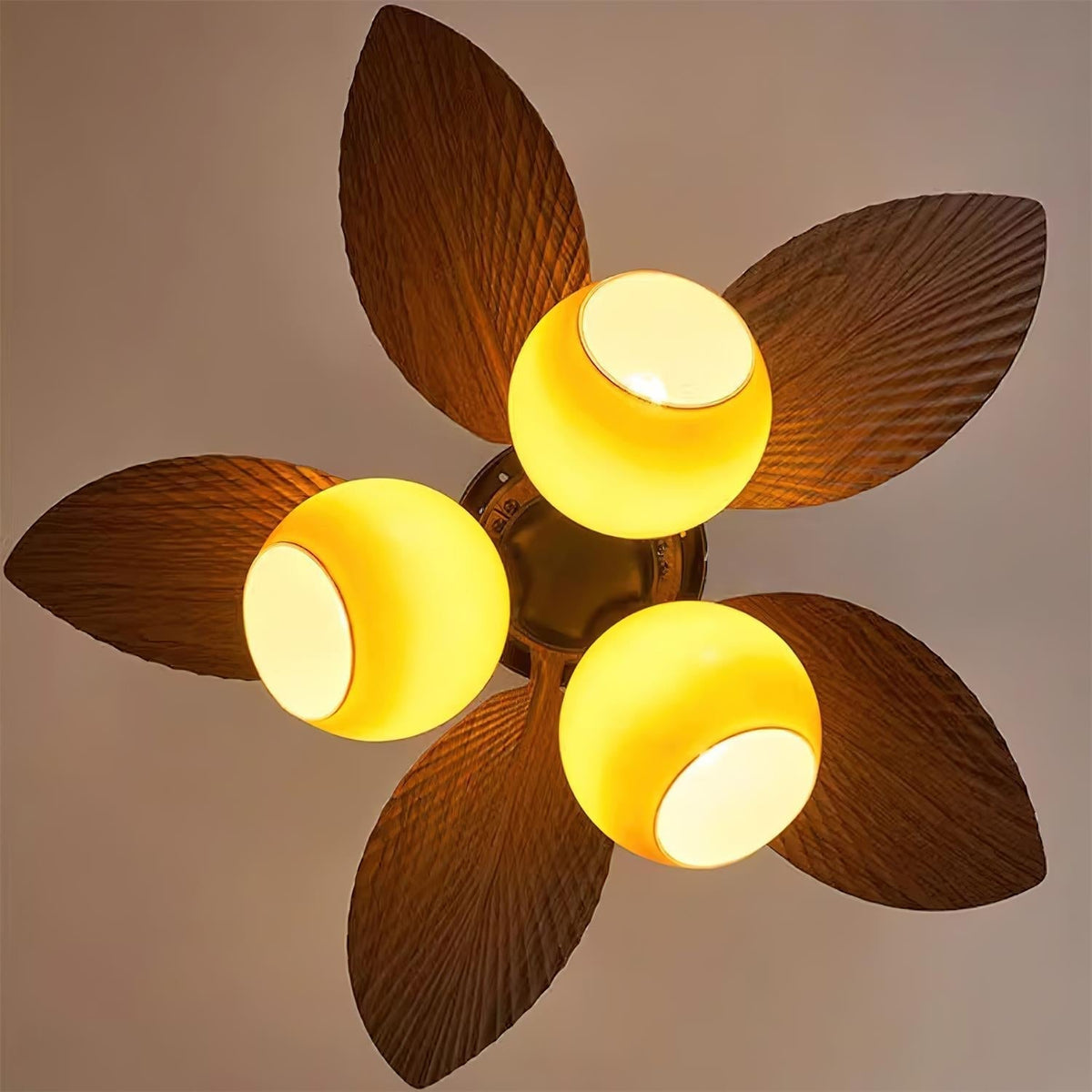 Celenina Tropical Glass Ceiling Fan Light