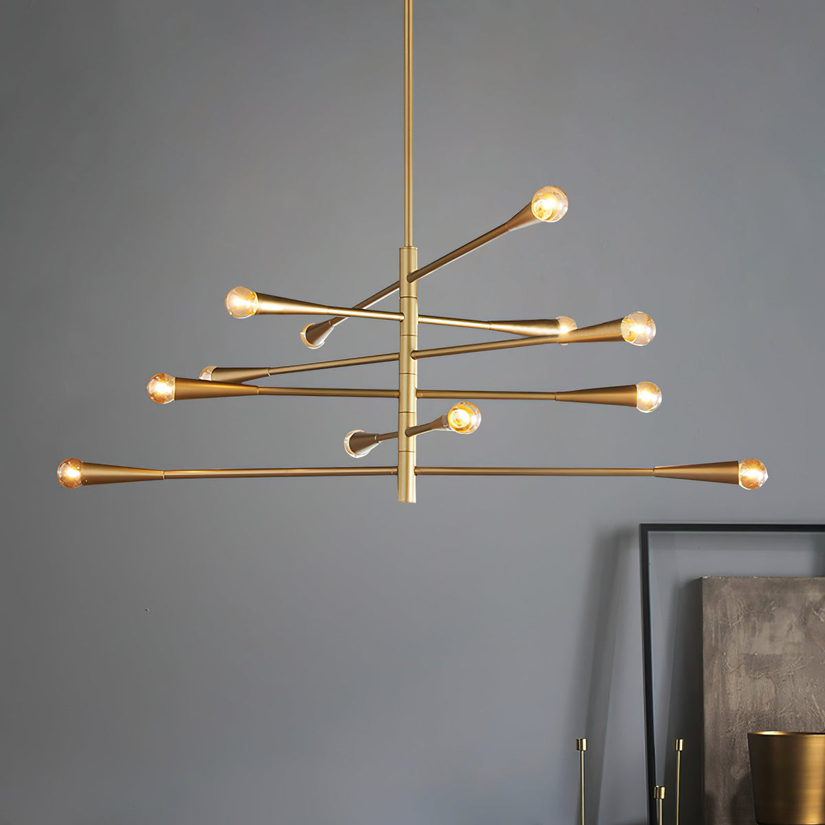 Sifuvyu Modern Minimalist Brass Metal Chandelier