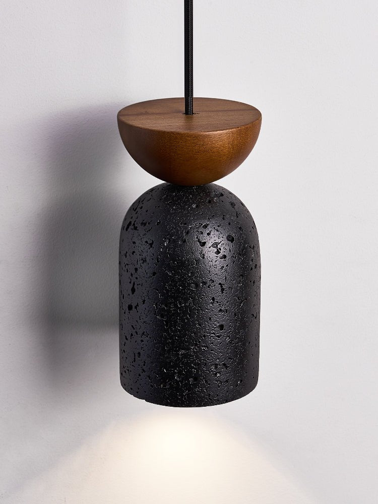 Iris Focused Black Travertine Pendant Light
