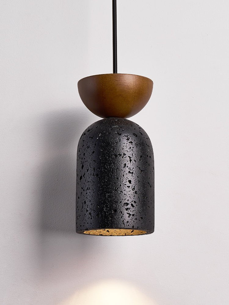 Iris Focused Black Travertine Pendant Light