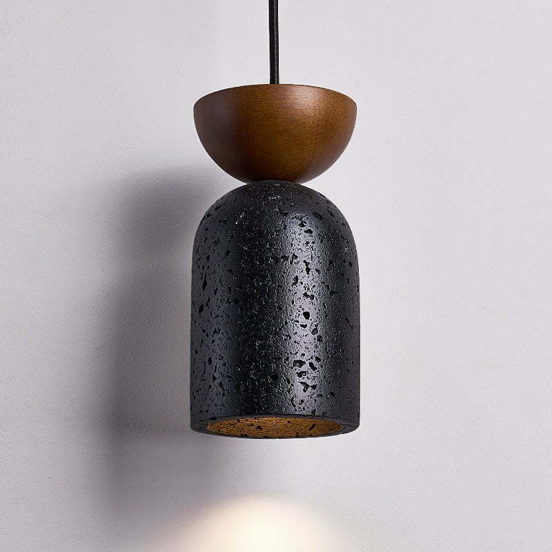 Iris Focused Black Travertine Pendant Light