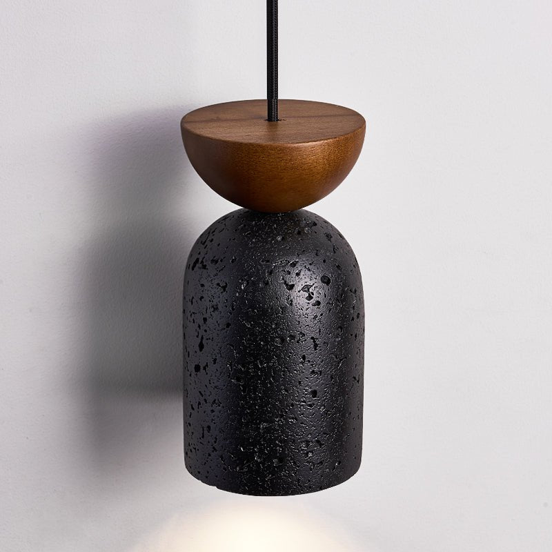 Iris Focused Black Travertine Pendant Light
