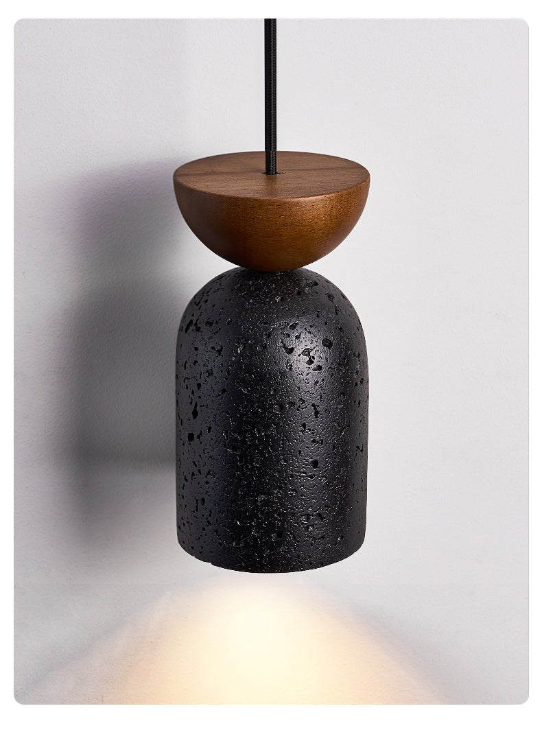 Iris Focused Black Travertine Pendant Light