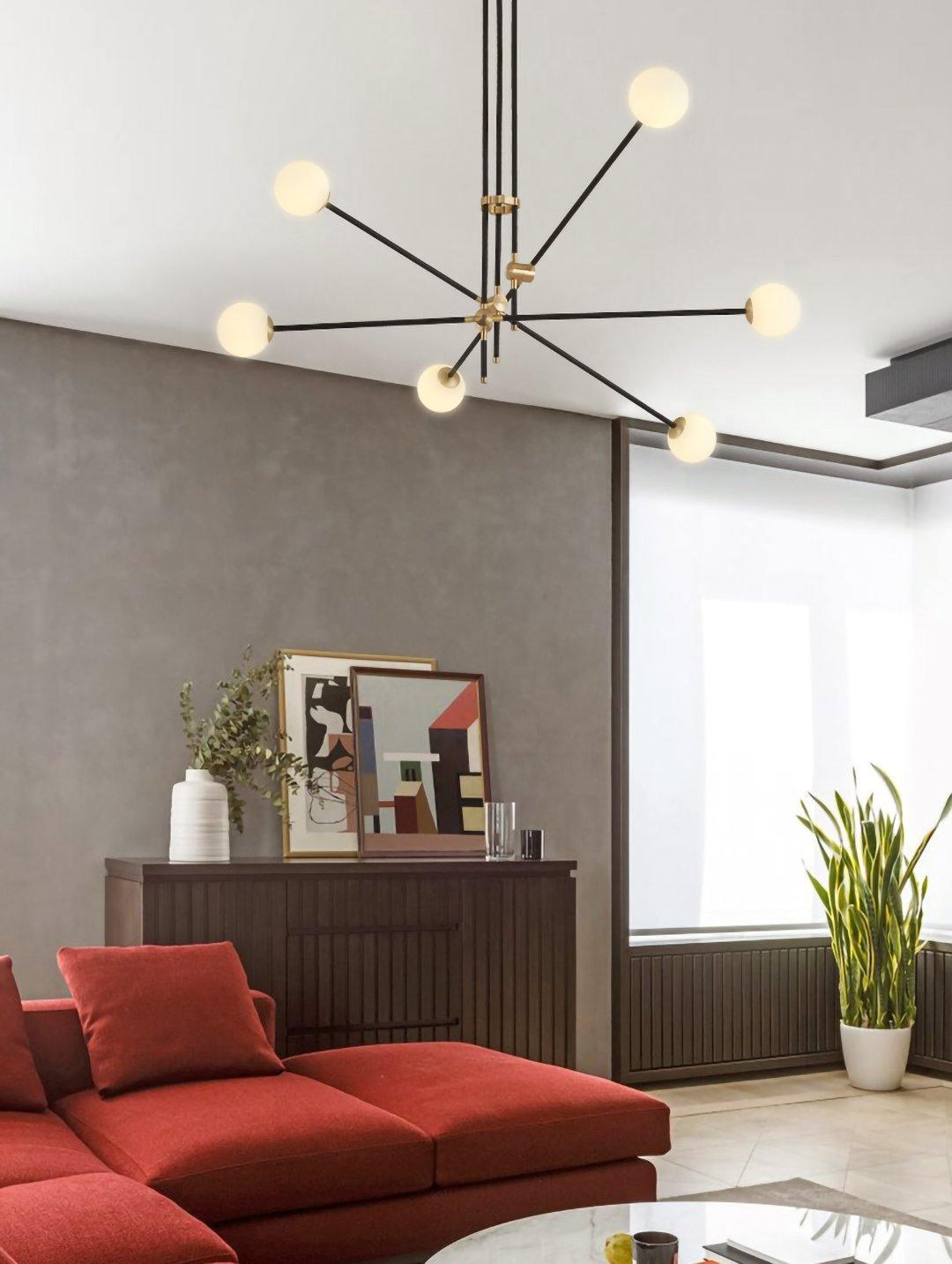 Celirissa Chandelier SI Brass Glass Globe