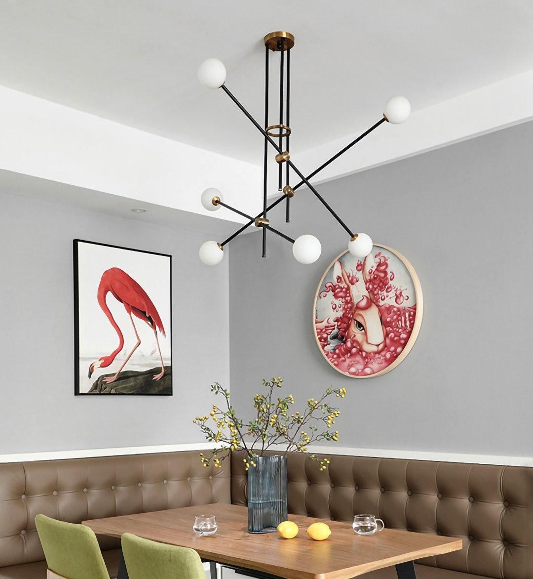 Celirissa Chandelier SI Brass Glass Globe