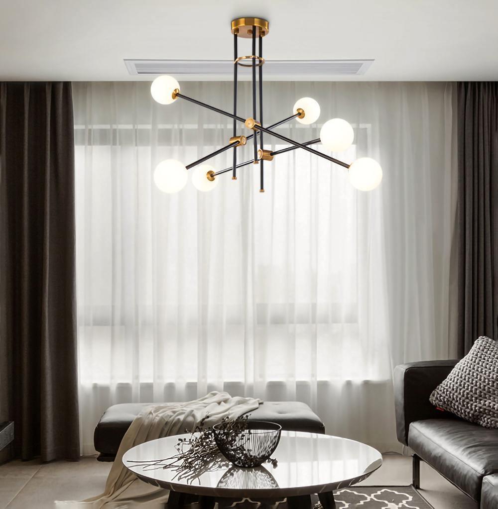 Celirissa Chandelier SI Brass Glass Globe