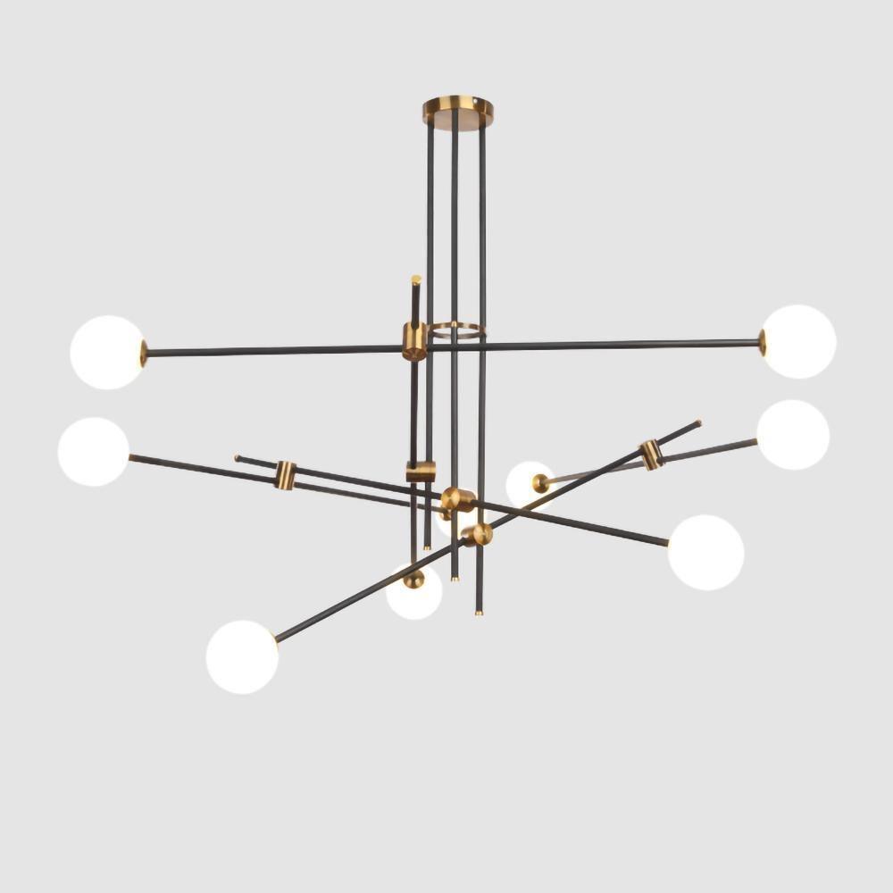 Celirissa Chandelier SI Brass Glass Globe