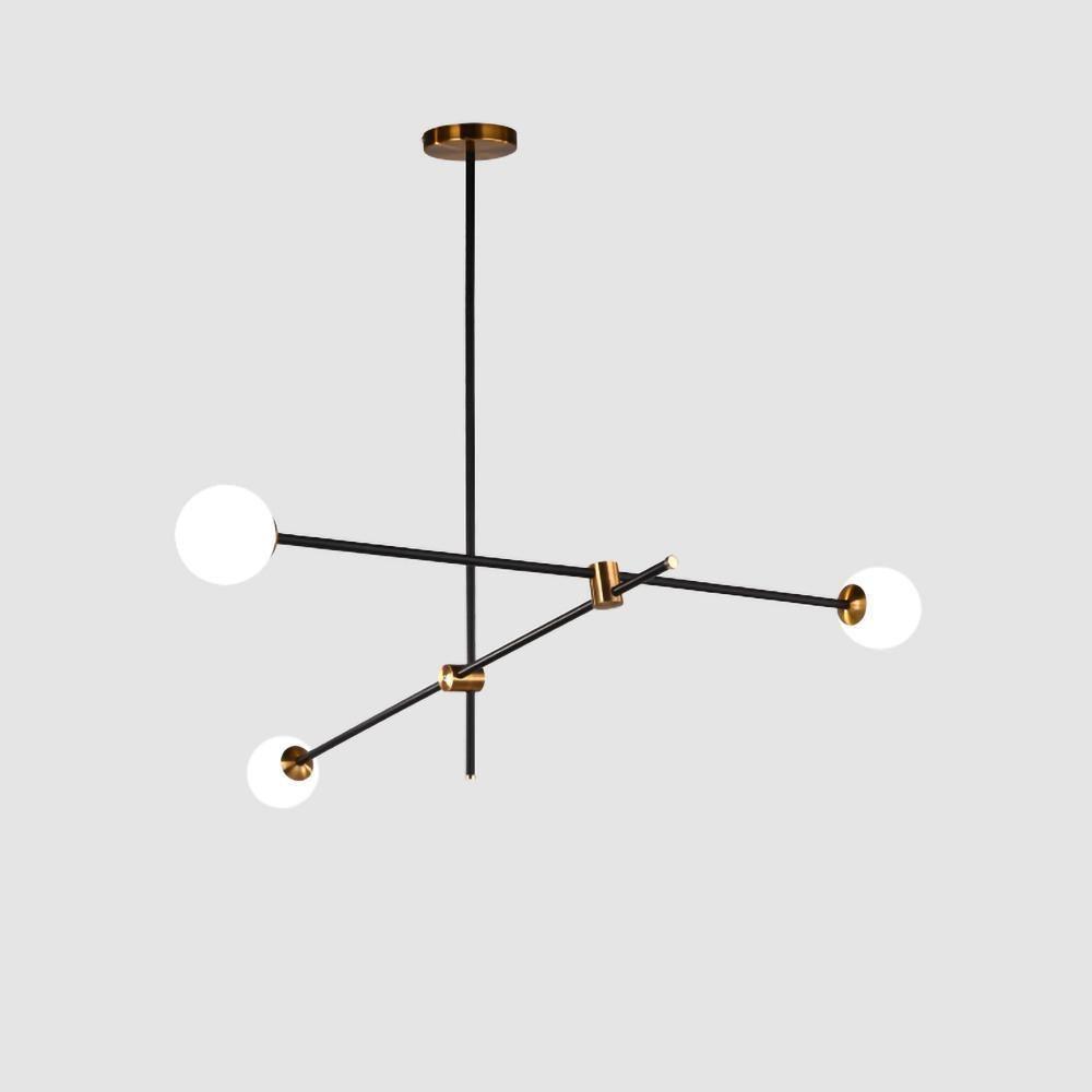 Celirissa Chandelier SI Brass Glass Globe