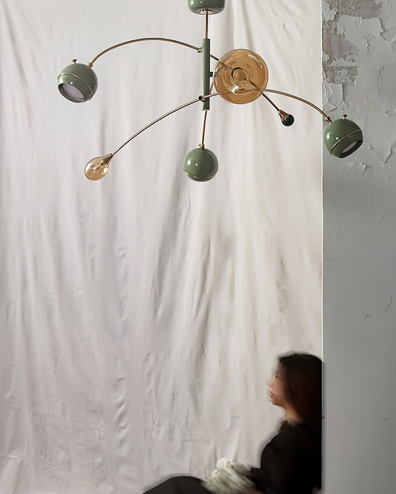 Soraian Chandelier Green Sci-Fi Elegant
