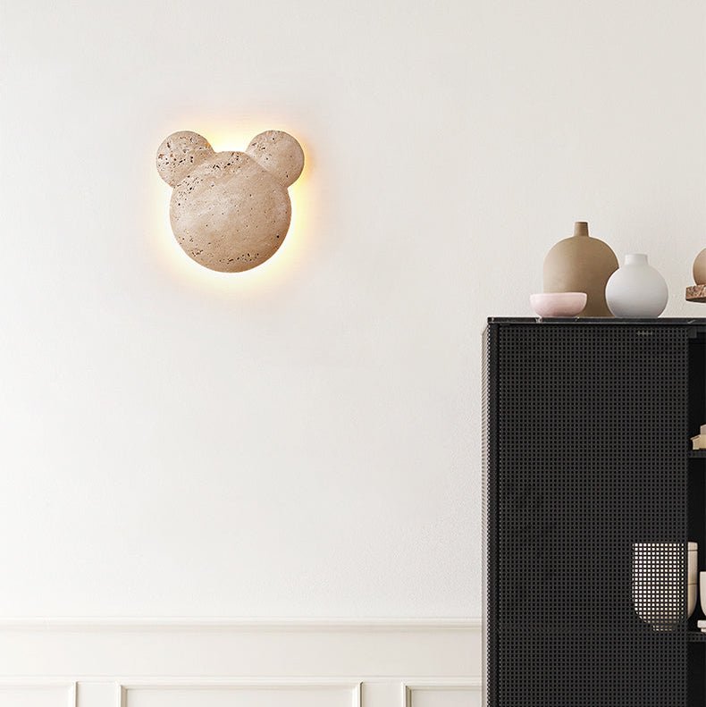 Tavi Yellow Travertine Bearstone Wall Lamp