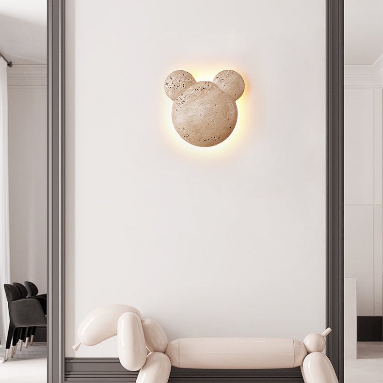 Tavi Yellow Travertine Bearstone Wall Lamp