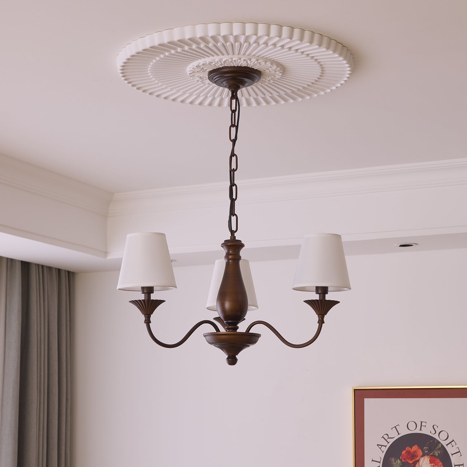 Ulenis Chandelier Fabric Shade Vintage