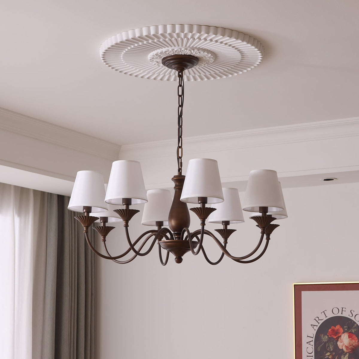 Ulenis Chandelier Fabric Shade Vintage