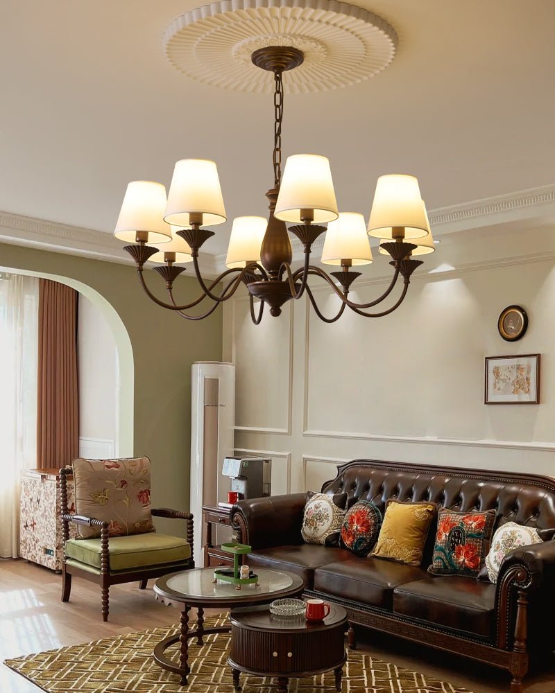 Ulenis Chandelier Fabric Shade Vintage