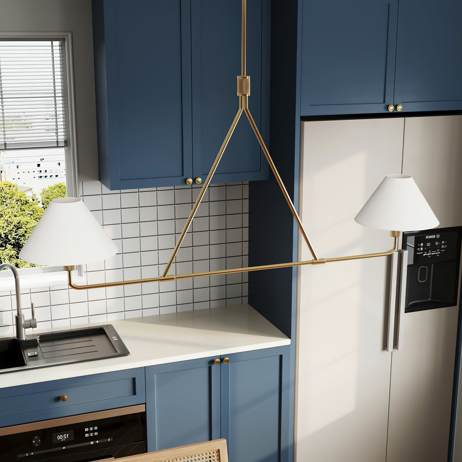 Vase Chandelier Cone Shade Minimalist