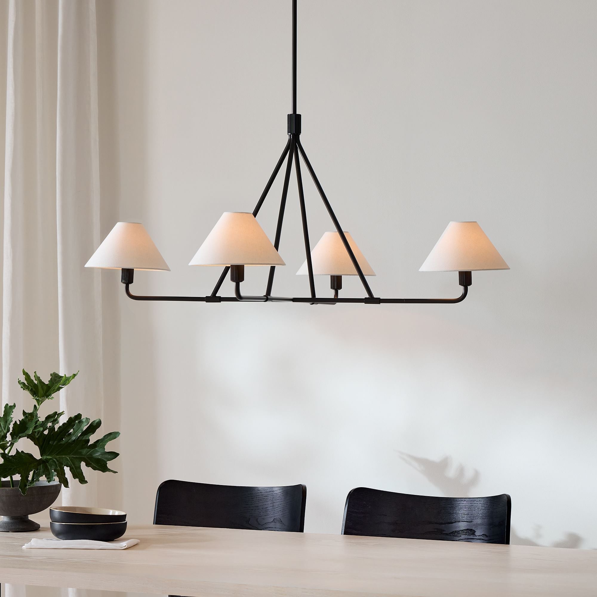 Vase Chandelier Cone Shade Minimalist
