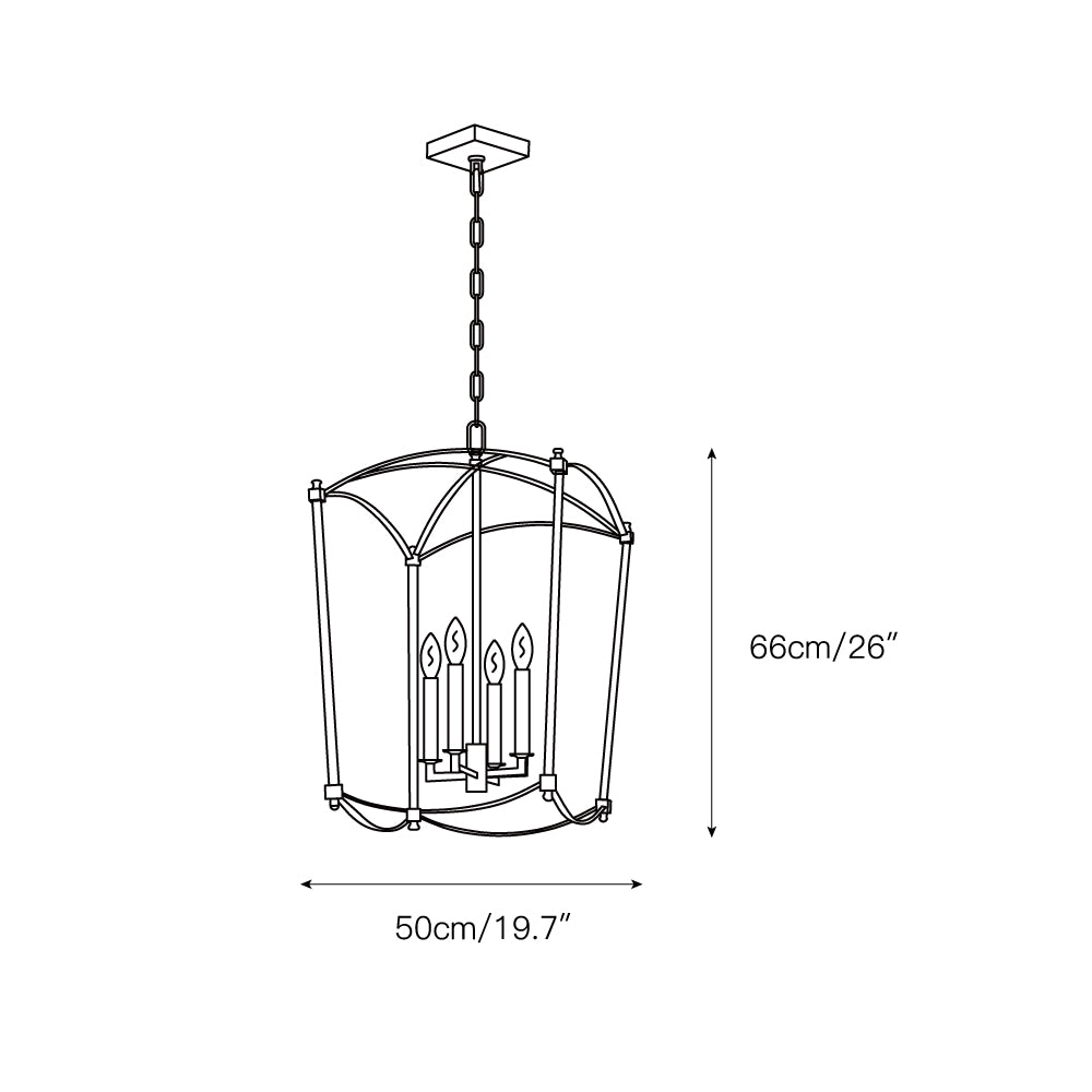 Xenuvyu Modern Minimalist Industrial Black Metal Lantern Pendant Lamp