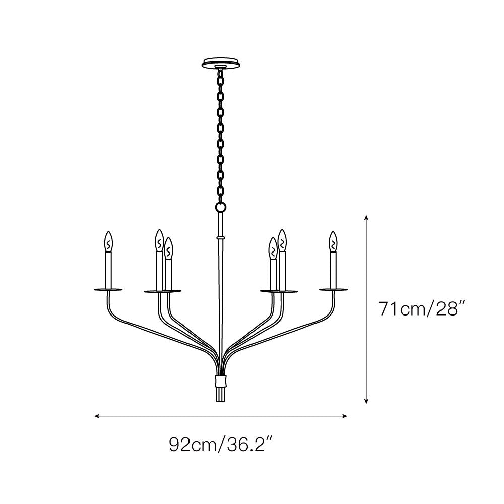 Caeluvyh Vintage Industrial Black Chandelier - Neutral Decor
