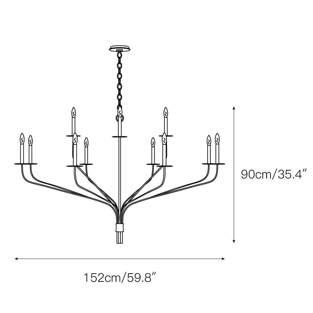 Caeluvyh Vintage Industrial Black Chandelier - Neutral Decor