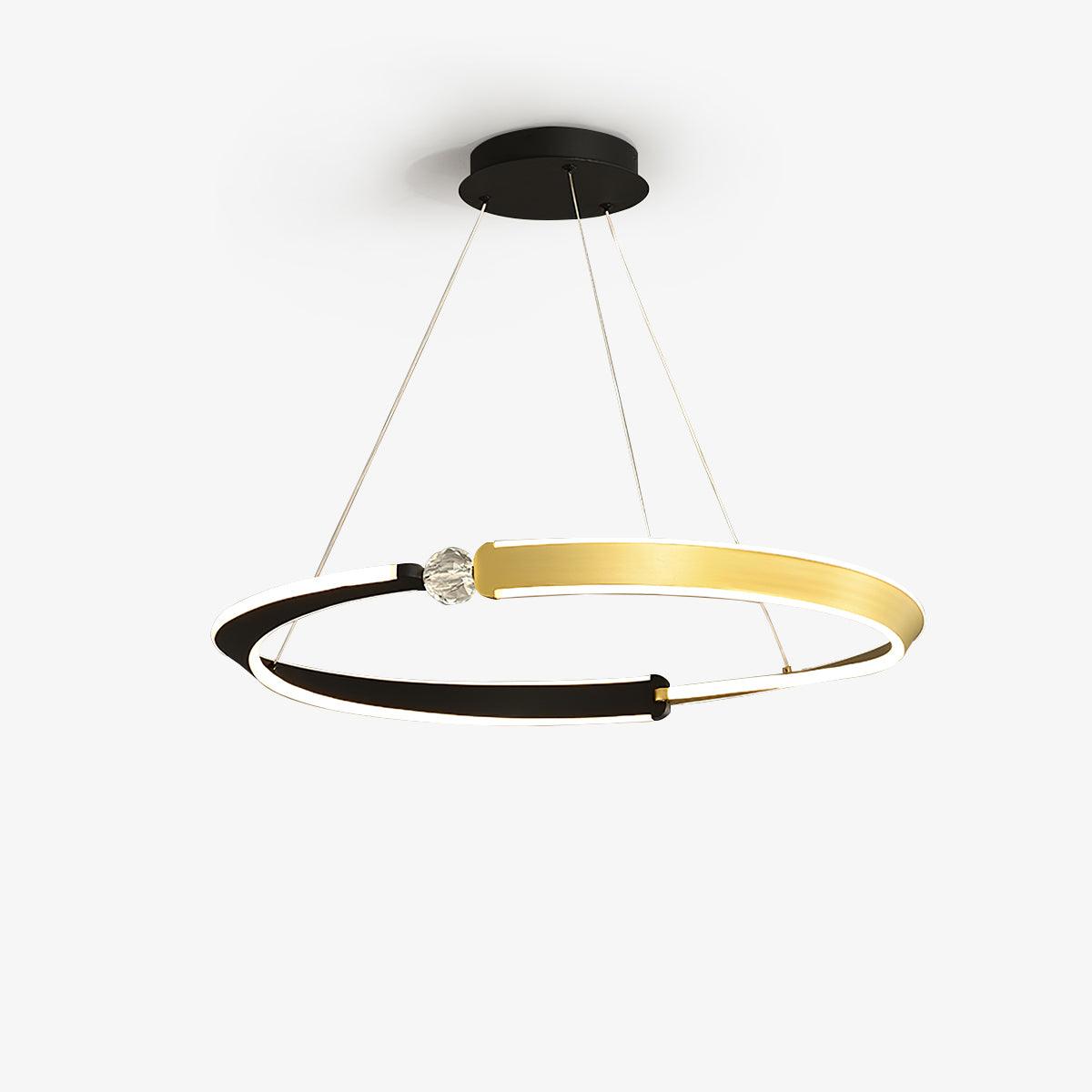 Elyerora Chandelier Crystal Black Gold Dining LED