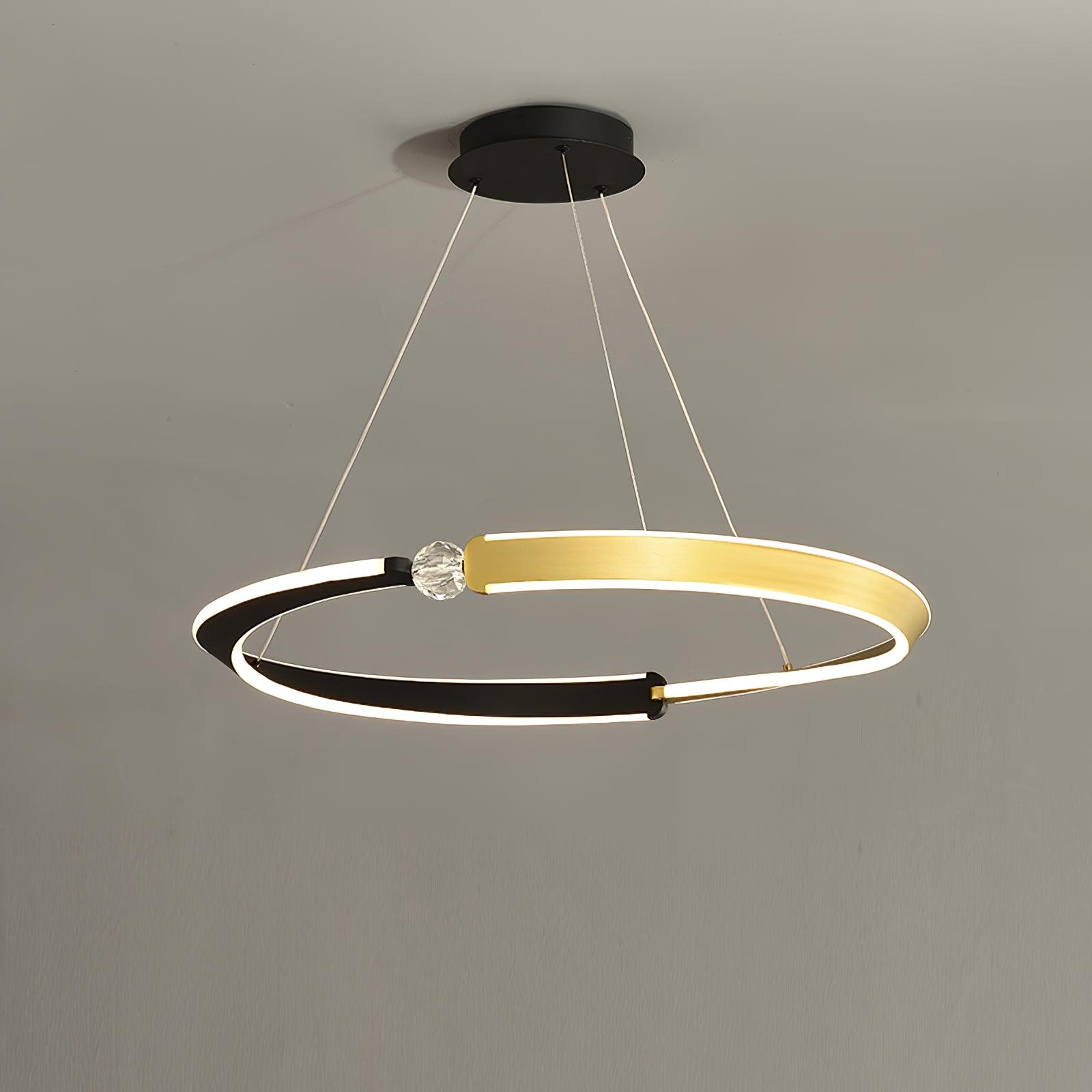 Elyerora Chandelier Crystal Black Gold Dining LED