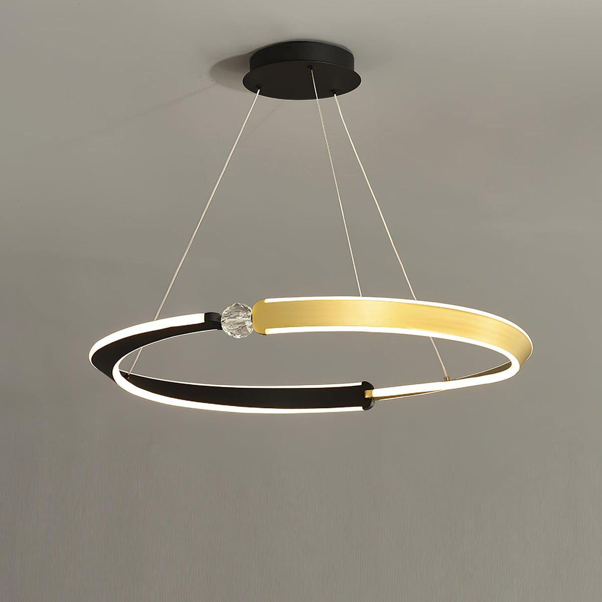 Elyerora Chandelier Crystal Black Gold Dining LED
