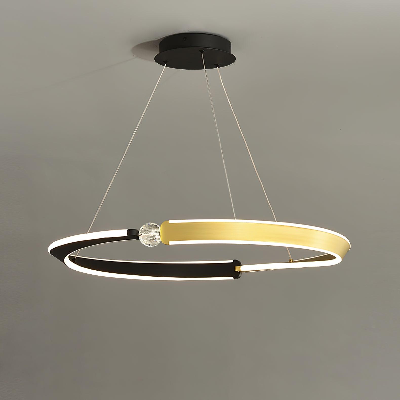 Elyerora Chandelier Crystal Black Gold Dining LED