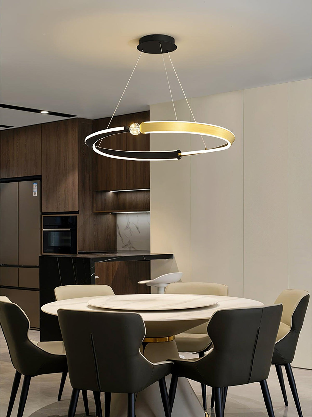 Elyerora Chandelier Crystal Black Gold Dining LED