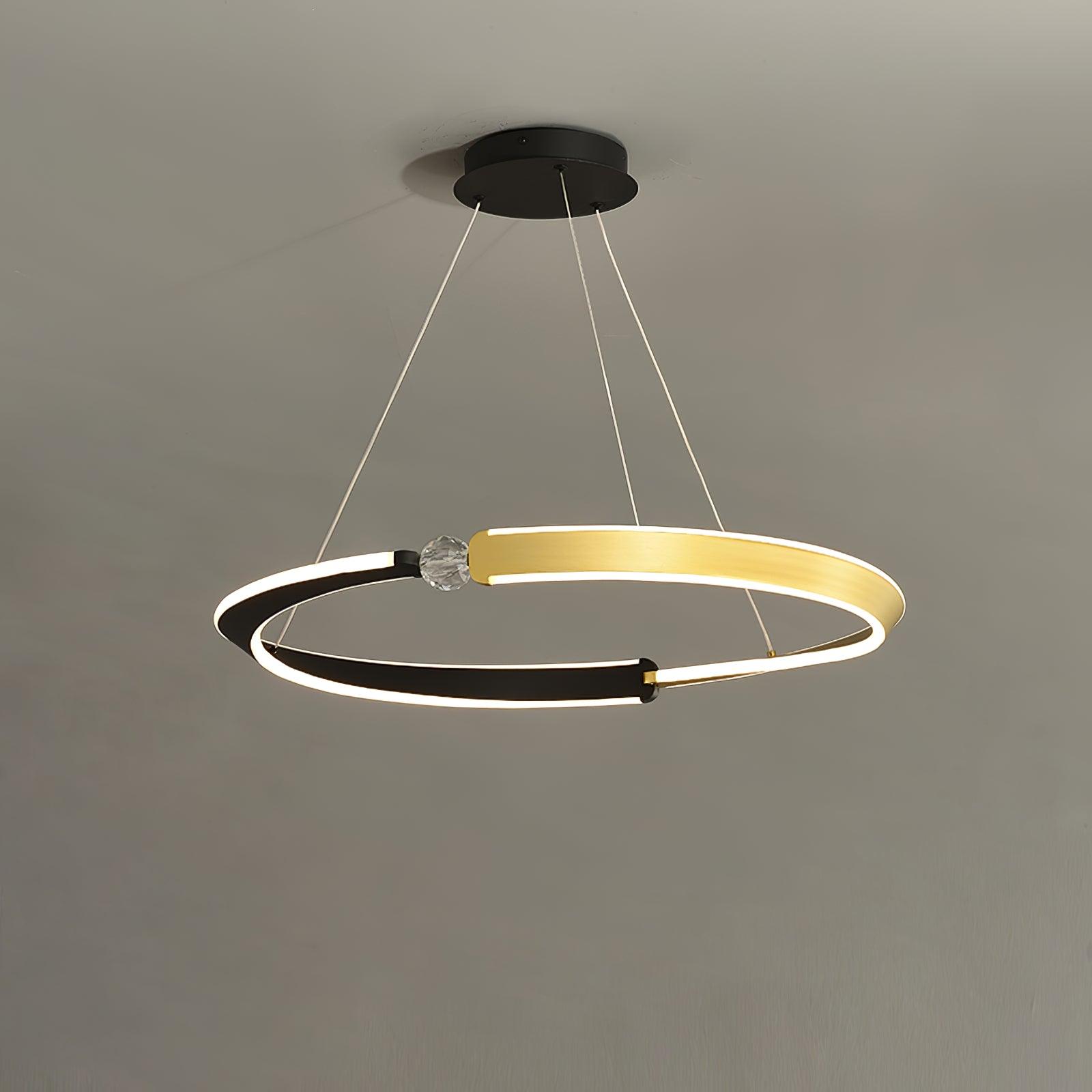 Elyerora Chandelier Crystal Black Gold Dining LED