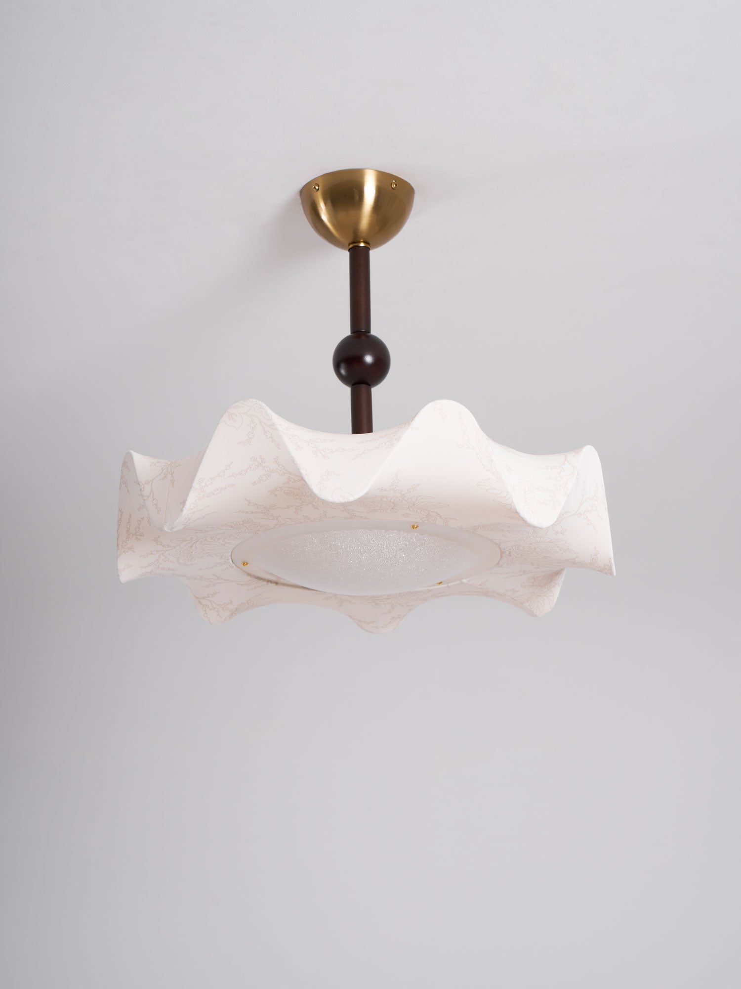 Avlorus Traditional Premium Elegance Wood Fabric Ceiling Light