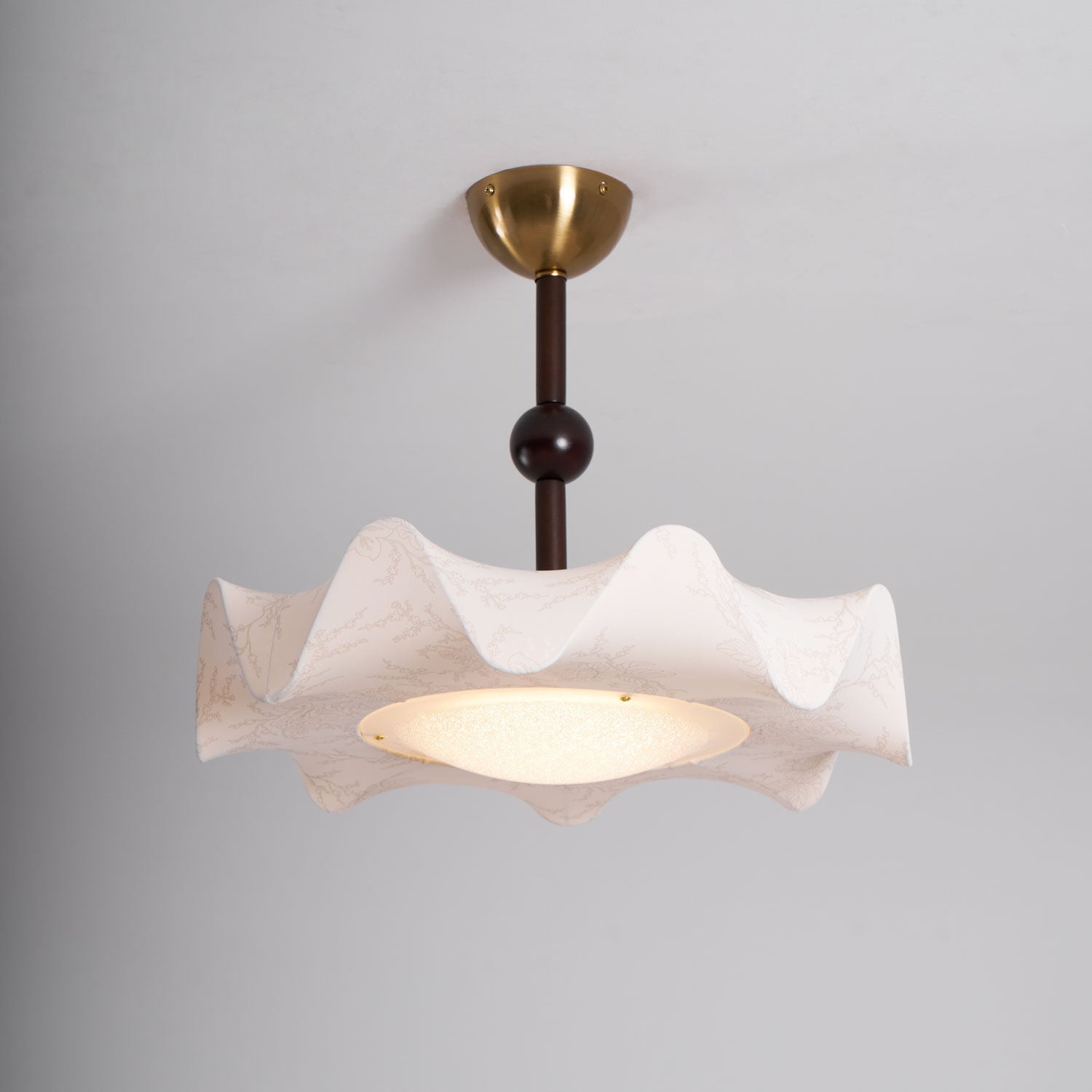 Avlorus Traditional Premium Elegance Wood Fabric Ceiling Light