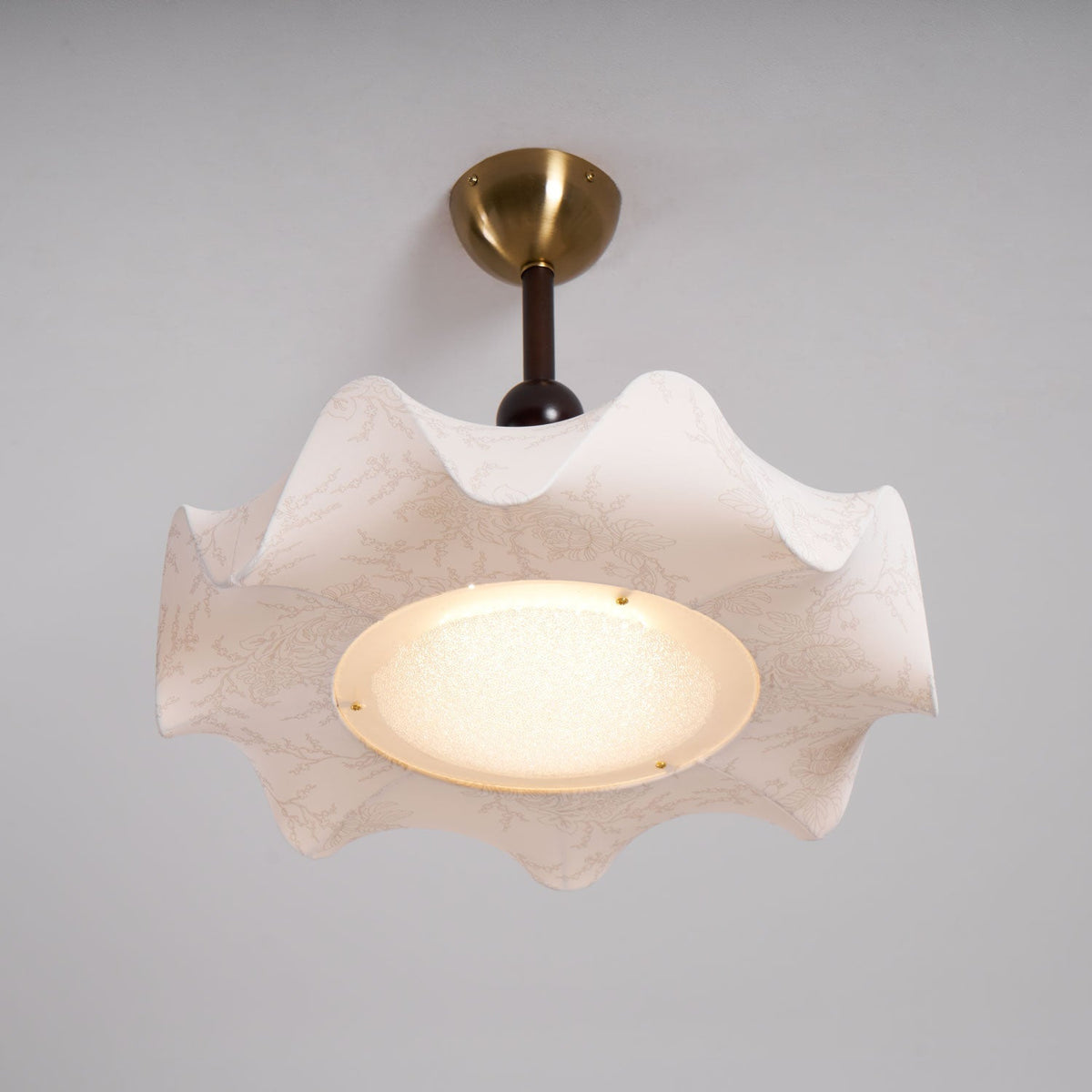 Avlorus Traditional Premium Elegance Wood Fabric Ceiling Light
