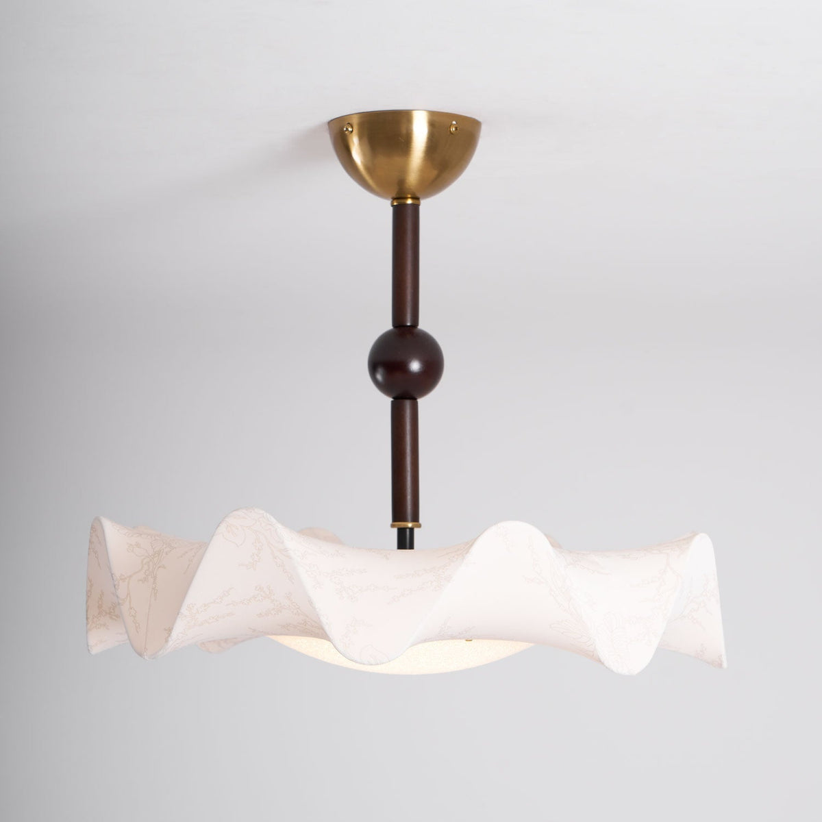 Avlorus Traditional Premium Elegance Wood Fabric Ceiling Light