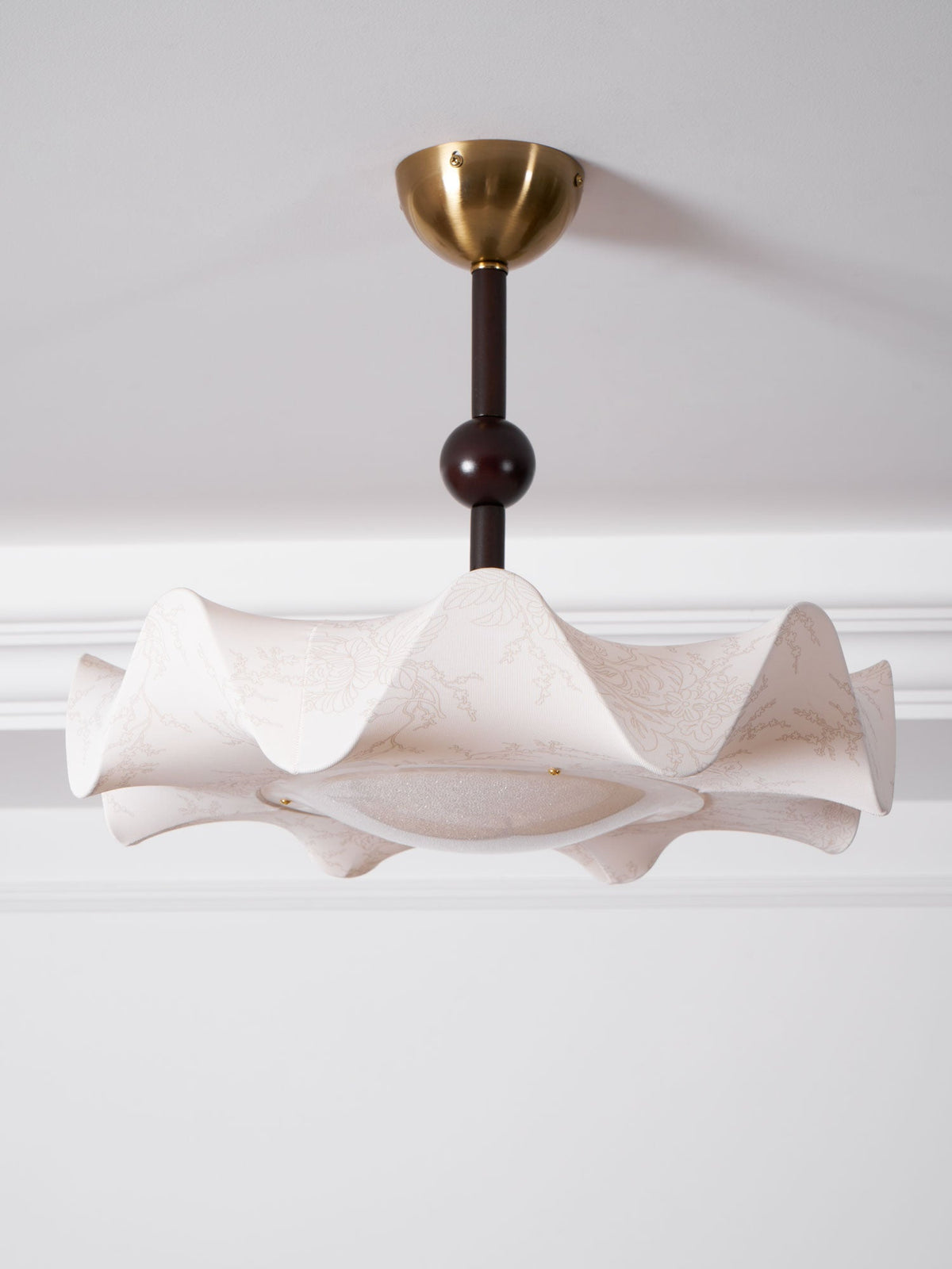 Avlorus Traditional Premium Elegance Wood Fabric Ceiling Light