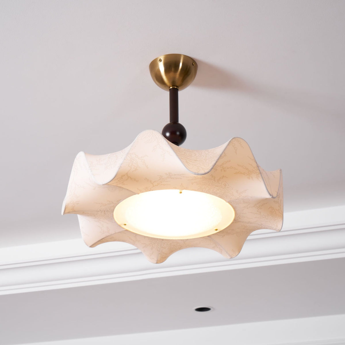 Avlorus Traditional Premium Elegance Wood Fabric Ceiling Light