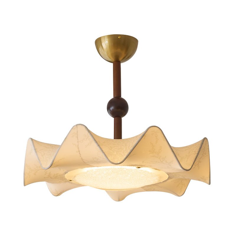 Avlorus Traditional Premium Elegance Wood Fabric Ceiling Light