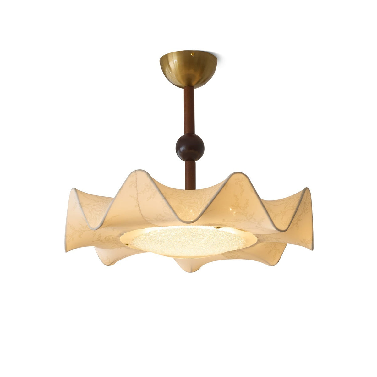 Avlorus Traditional Premium Elegance Wood Fabric Ceiling Light