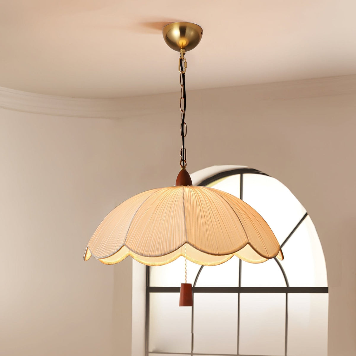 Vephael Art Nouveau Fabric Pendant Light