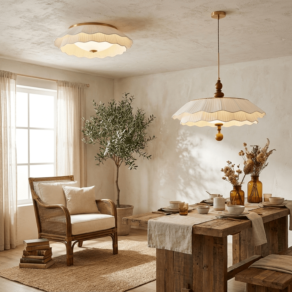 Celestian Epoque Pleated Ceiling Light