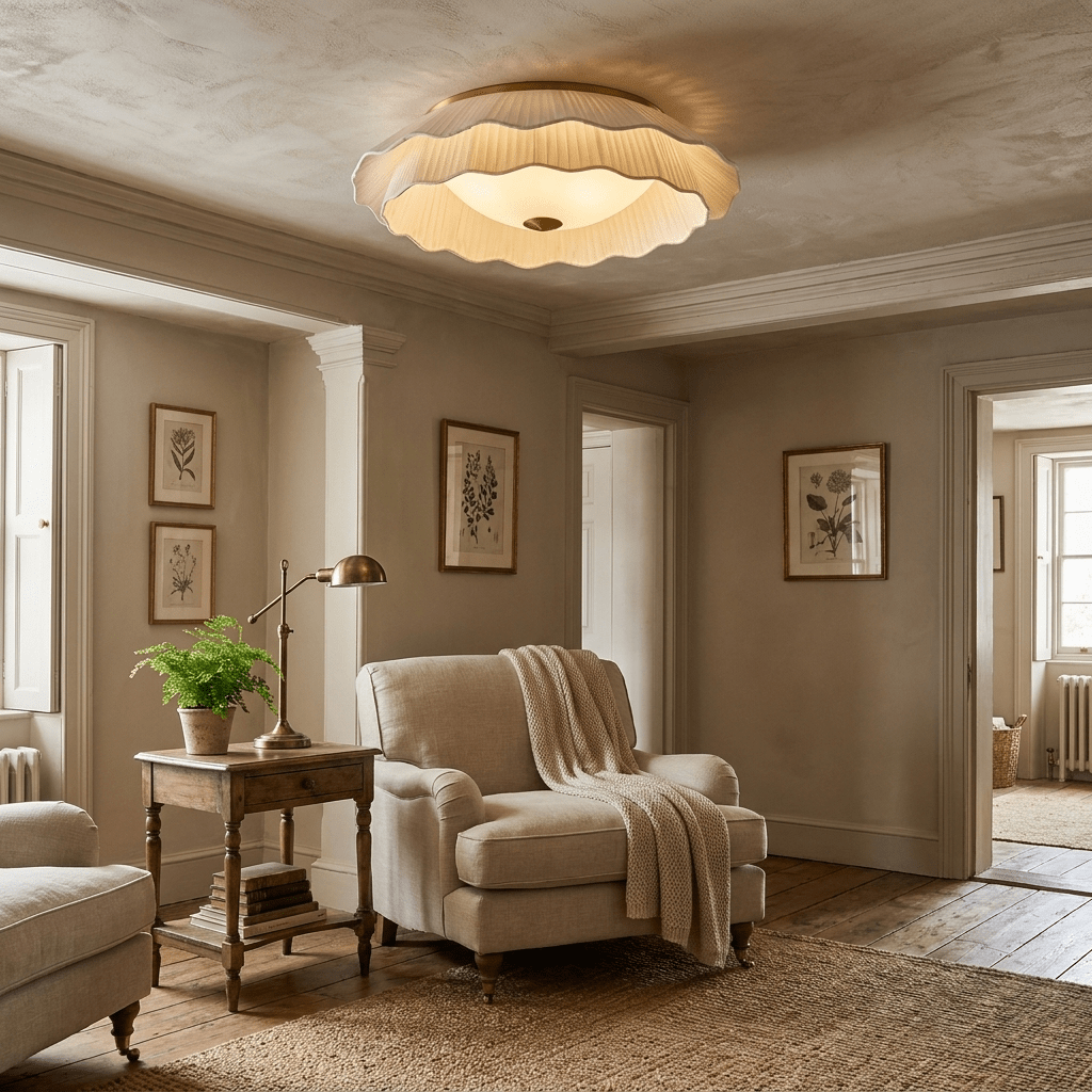 Celestian Epoque Pleated Ceiling Light