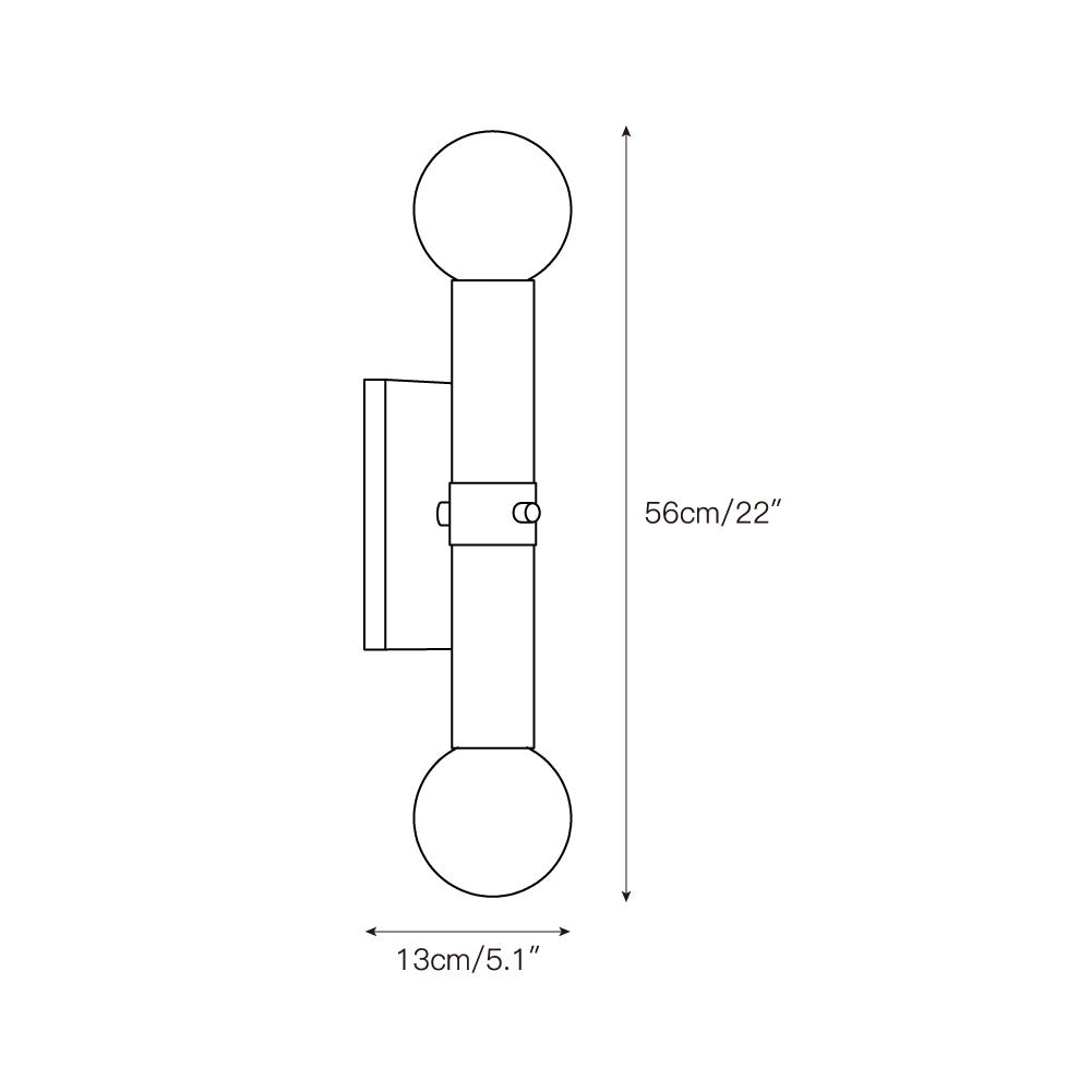Dvaluvyh Modern Minimalist Travertine Metal Glass Wall Lamp