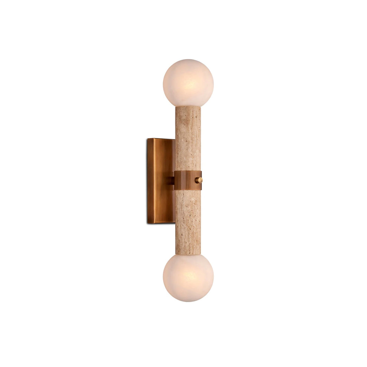 Dvaluvyh Modern Minimalist Travertine Metal Glass Wall Lamp