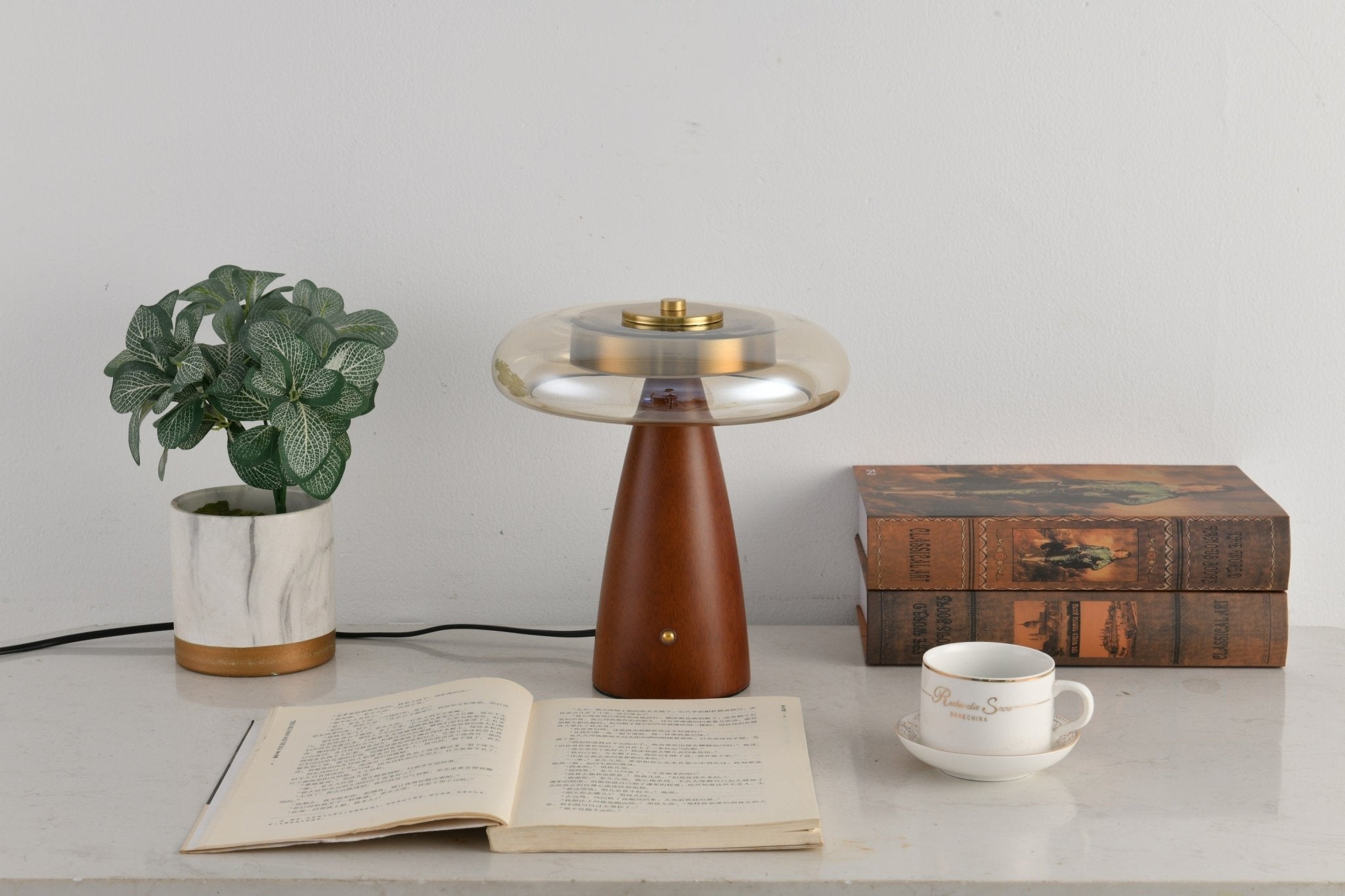 Mushroom Retro Glass Table Lamp